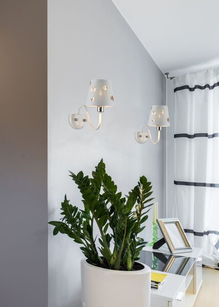 Moderní nástěnná lampa BATLEY - 1xE14, 60W, bílá