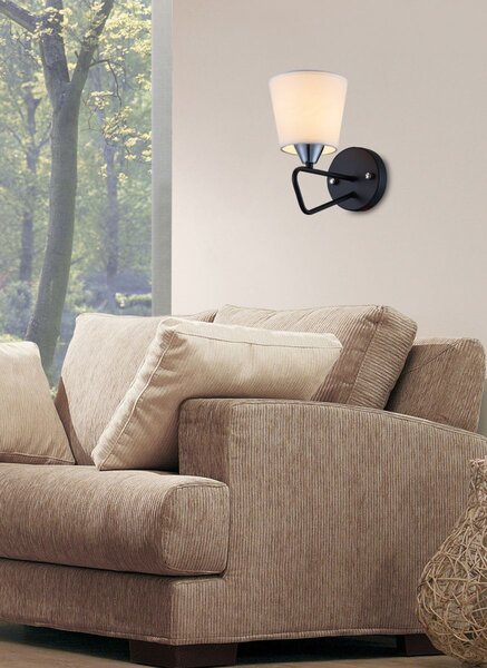 Moderní nástěnné osvětlení MORLEY - 1xE14, 60W, černé / bílé