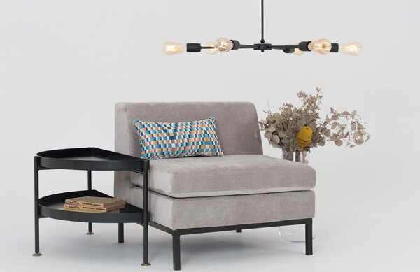 Nordic Design Černý kovový odkládací stolek Nollan Half 80 x 20 cm