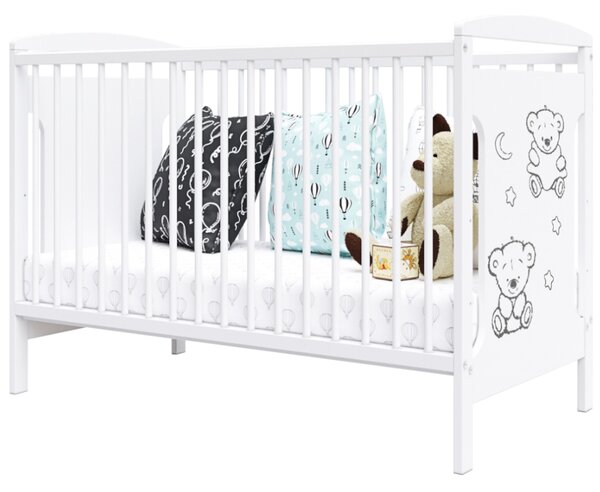 Dětská postýlka Ted 60x120. Součástí balení: Zábrana Druh matrace: bez matrace