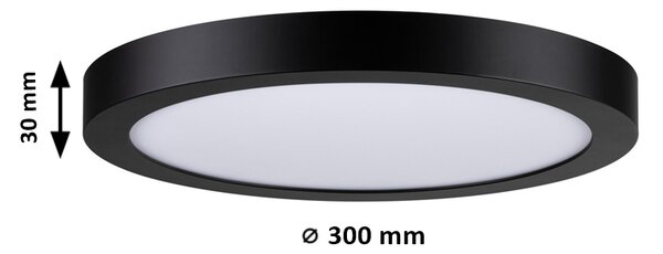 Paulmann 70984 Abia, stropní LED svítidlo, 22W 2700K, černá, prům.30cm