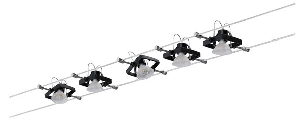 Paulmann 94290 Mac2, lankový systém, 5x max 10W LED 12V, černá, 500cm
