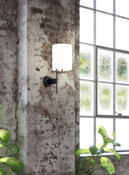 Moderní nástěnná lampa TOKYO - 1xE27, 40W, černá / bílá