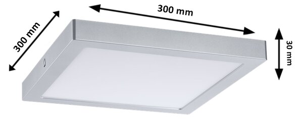 Paulmann 70982 Abia, stropní LED svítidlo, 22W 2700K, matný chrom, 30x30cm