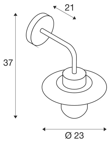 SLV 1000820 Molat, nástěnné venkovní svítidlo, 1xE27 max. 60W, antracitová, průměr 23cm, IP44