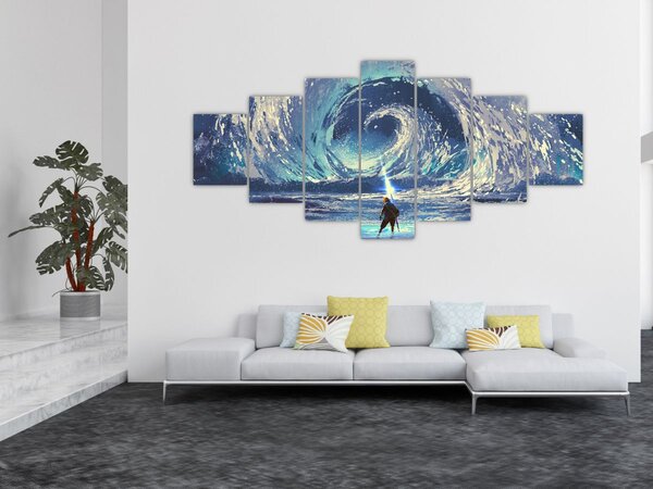 Obraz - Ilustrace kluka s kopím (210x100 cm)