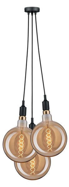Paulmann 50382 Neordic Ketil 3, černé závěsné svítidlo, 3x max20W E27