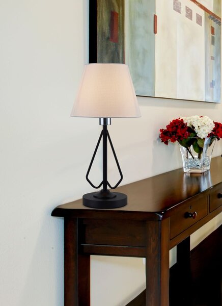 Stolní lampa MORLEY - 1xE14, 60W, černá / bílá