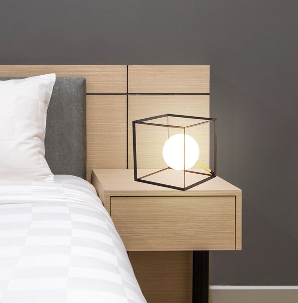 Stolní industriální lampa WEERT - 1xG9, 28W, 15x15cm, černá / zlatá
