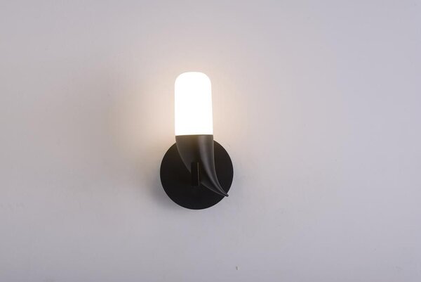 Designové nástěnné LED osvětlení SAKAI - 5,4W, 3000K (teplá bílá), přírodní dřevo / černá