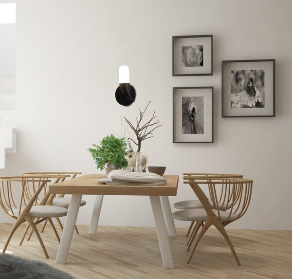 Designové nástěnné LED osvětlení SAKAI - 5,4W, 3000K (teplá bílá), přírodní dřevo / černá