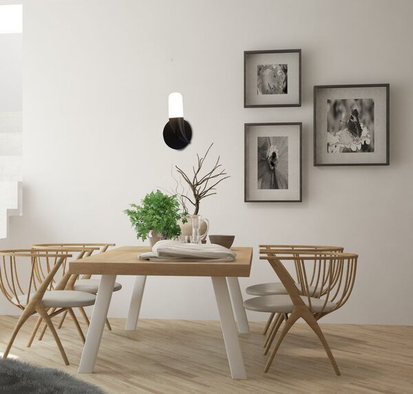 Designové nástěnné LED osvětlení SAKAI - 5,4W, 3000K (teplá bílá), přírodní dřevo / černá