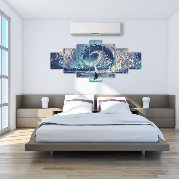 Obraz - Ilustrace kluka s kopím (210x100 cm)
