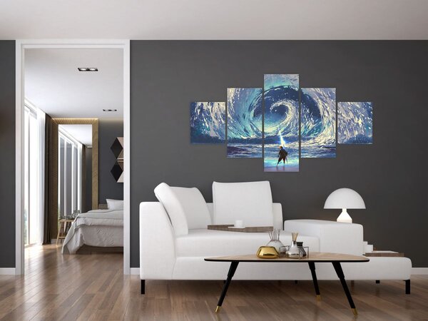 Obraz - Ilustrace kluka s kopím (125x70 cm)