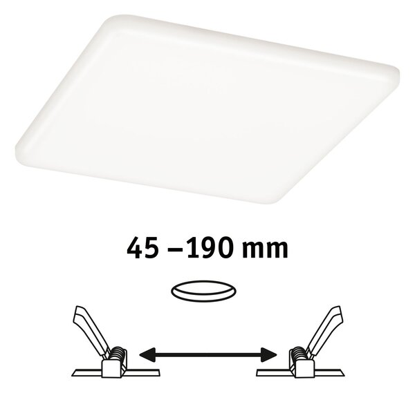 Paulmann 92398 Veluna VariFit, hranaté zápustné svítidlo, 17,5W LED 4000K, 18,5x18,5cm, IP44