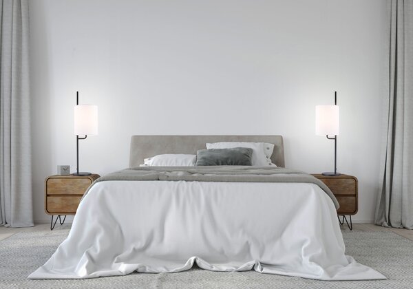 Moderní stolní lampa TOKYO - 1xE27, 40W, černá / bílá