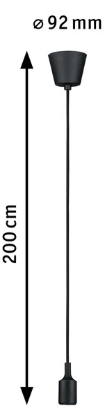 Paulmann 50346 Neordic Ketil 1, černé závěsné svítidlo, 1x max20W E27, IP44