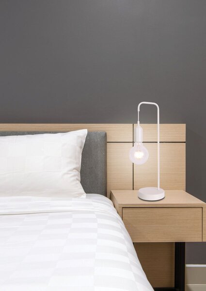 Stolní lampa LAREN - 1xE27, 40W, bílá