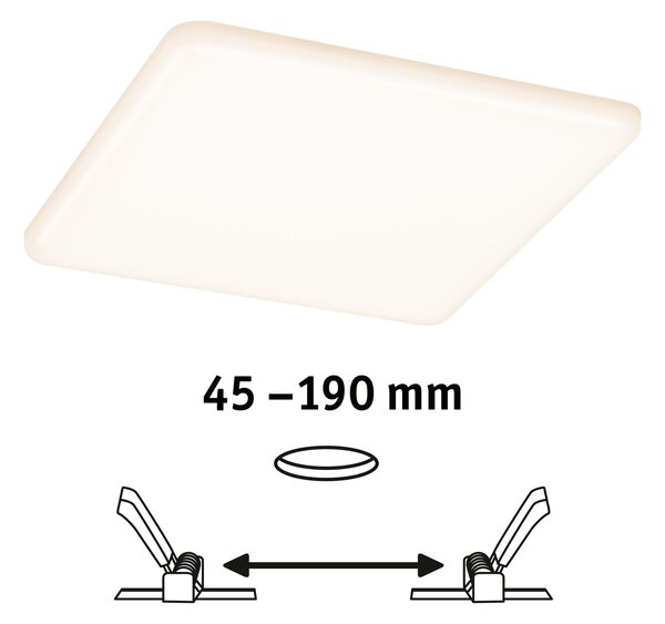 Paulmann 92395 Veluna VariFit, hranaté zápustné svítidlo, 17W LED 3000K, 18,5x18,5cm, IP44