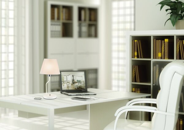 Stolní moderní lampa LUMINOR - 1xE14, 60W, bílá