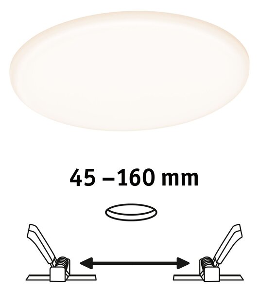 Paulmann 92389 Veluna VariFit, kulaté zápustné svítidlo, 17W LED 3000K, prům. 18,5cm, IP44