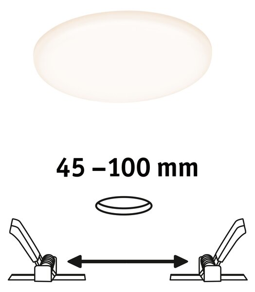 Paulmann 92388 Veluna VariFit, kulaté zápustné svítidlo, 8,5W LED 3000K, prům. 12,5cm, IP44