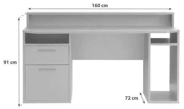 HERNÍ STŮL, černá, 160/72/91 cm MID.YOU - Online Only psací stoly, Online Only