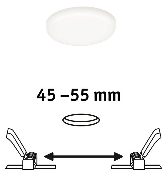 Paulmann 92390 Veluna VariFit, kulaté zápustné svítidlo, 4,5W LED 4000K, prům. 7,5cm, IP44