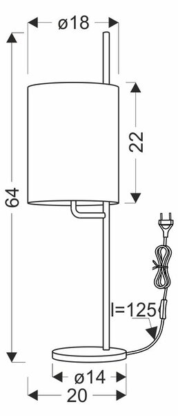 Moderní stolní lampa TOKYO - 1xE27, 40W, černá / bílá