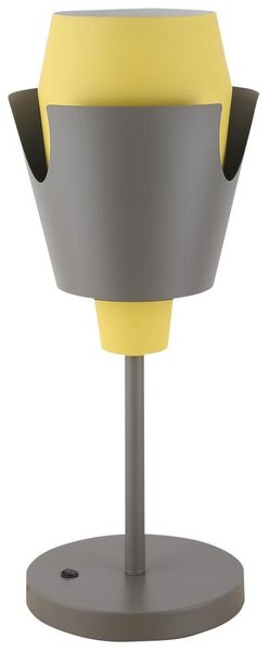 Moderní stolní lampa FALUN - 1xE27, 40W, šedá / žlutá