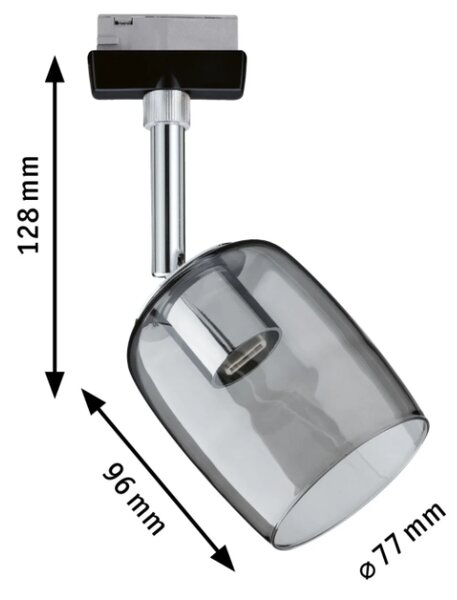 Paulmann 96967 Blossom spot pro Urail system, 1x10W G9, černá + kouřové sklo