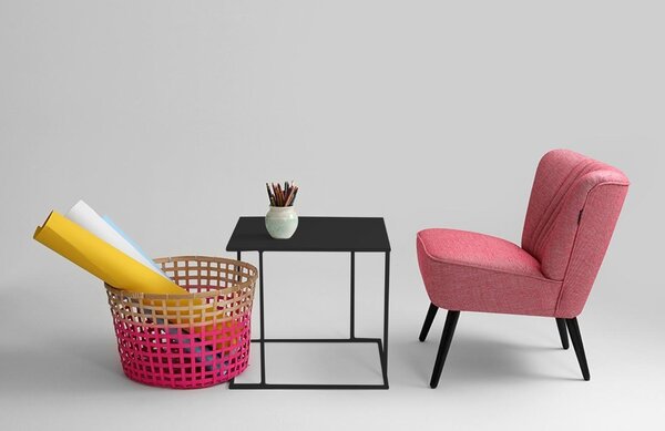 Nordic Design Černý kovový konferenční stolek Valter 50 x 50 cm