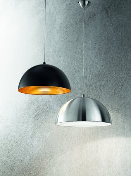 Fabas 3215-40-101 Dingle, závěsné svítidlo z kovu v černé vnější, zlaté vnitřní úpravě, 1x60W, prům. 40cm