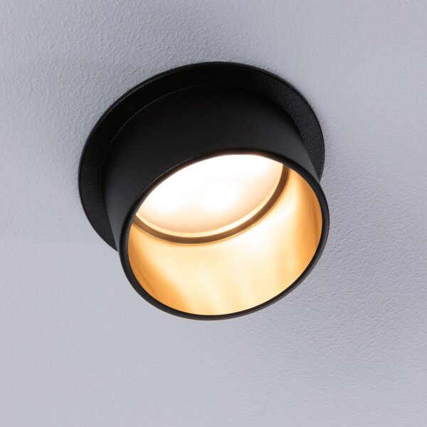 Paulmann 93378 LED Gil, bodovka v černo-zlaté úpravě, 1x6,5W LED 2700K tříkrokové stmívání, prům. 6,8cm, IP44