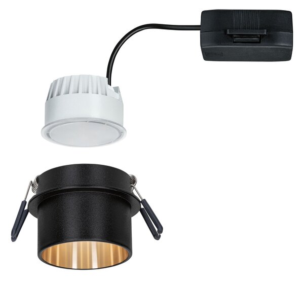 Paulmann 93378 LED Gil, bodovka v černo-zlaté úpravě, 1x6,5W LED 2700K tříkrokové stmívání, prům. 6,8cm, IP44