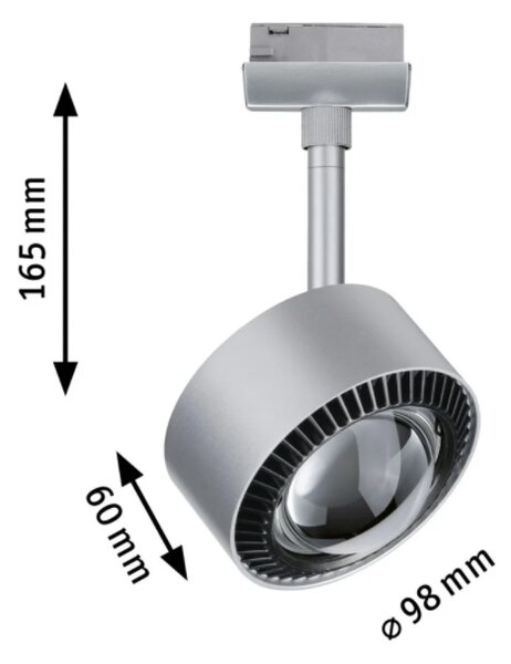 Paulmann 95519 Aldan, spot pro Urail systém, 9W LED 2700K stmívatelné, matný chrom, výška 17cm