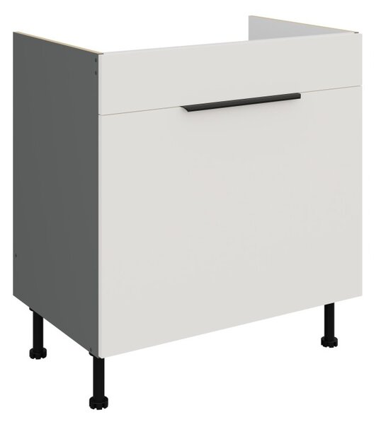 Dolní skříňka na dřez LUNARA - šířka 80 cm, bílá / antracit