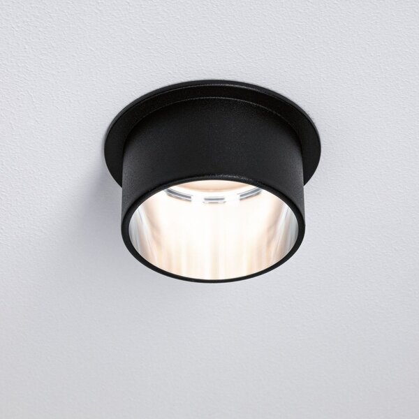 Paulmann 93382 LED Gil, bodovka v černo-ocelové úpravě, 1x6,5W LED 2700K tříkrokové stmívání, prům. 6,8cm, IP44
