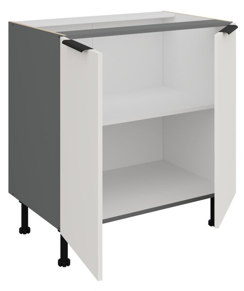 Dolní dvoudveřová skříňka LUNARA - šířka 80 cm, bílá / antracit