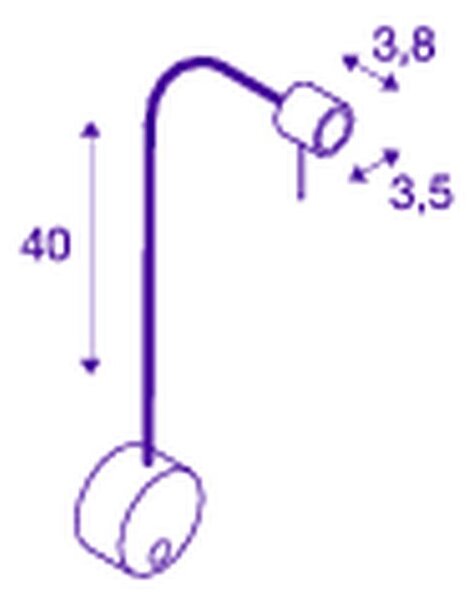SLV 146692 Dio Flex, nástěnné flexibilní svítidlo, 1x GU10 max. 50 W, chorm