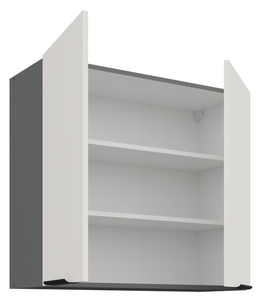 Horní kuchyňská skříňka LUNARA - šířka 80 cm, bílá / antracit