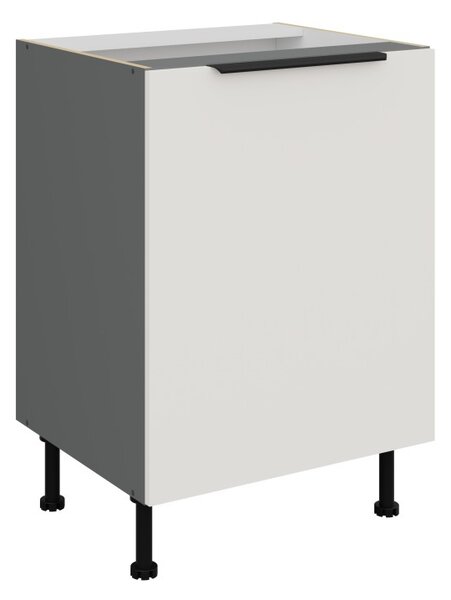 Dolní jednodveřová skříňka LUNARA - šířka 60 cm, bílá / antracit