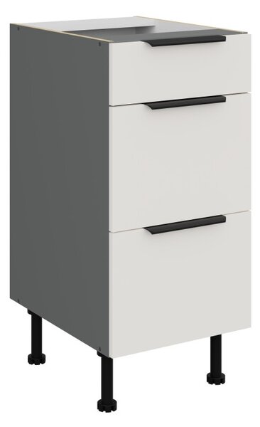 Kuchyňská skříňka se šuplíky LUNARA - šířka 40 cm, bílá / antracit