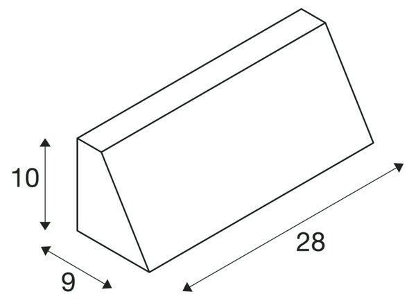 SLV 1003454 Pema, šedé venkovní nástěnné svítidlo LED 16W 3000/4000K, délka 28cm, IP65