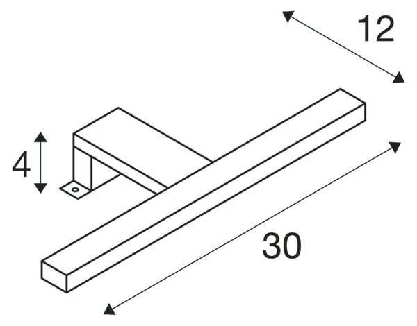 SLV 1000777 Dorisa, nástěnné svítidlo nad zrcadlo, LED 5,2W 4000K, chrom, délka 30cm, IP44