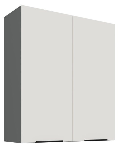 Vysoká horní skříňka LUNARA - šířka 80 cm, bílá / antracit