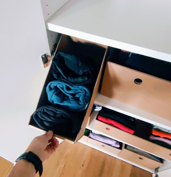 KARTON PAK Úložné boxy na oblečení, organizéry do skříně EKO KARTON 18x40x21cm - zásuvka