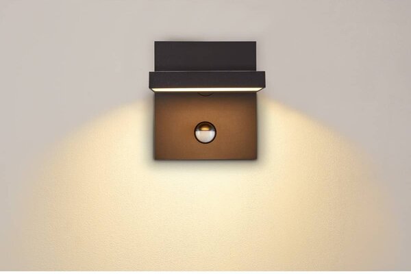 SLV 1002990 Abridor, venkovní nástěnné antracitové svítidlo se senzorem LED 14W, IP54, 3000/4000K