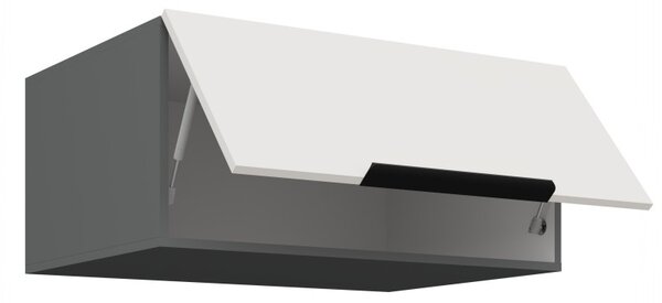 Hluboká digestořová skříňka LUNARA - šířka 80 cm, bílá / antracit