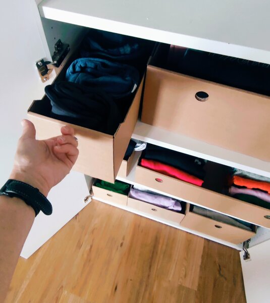 KARTON PAK Úložné boxy na oblečení, organizéry do skříně EKO KARTON 18x40x21cm - zásuvka